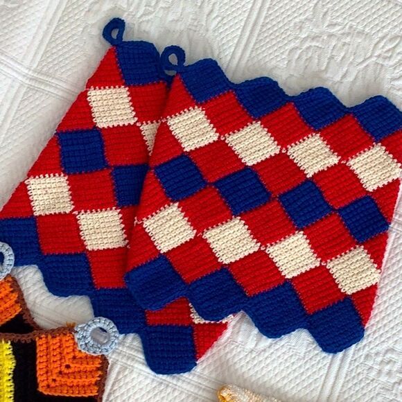 Crochet Potholders (set of 6) Handmade USA - Picture 2 of 4